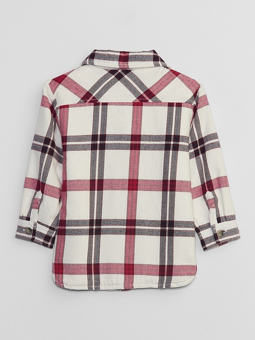 View large product image 2 of 2. babyGap Plaid Sherpa Shirt Jacket