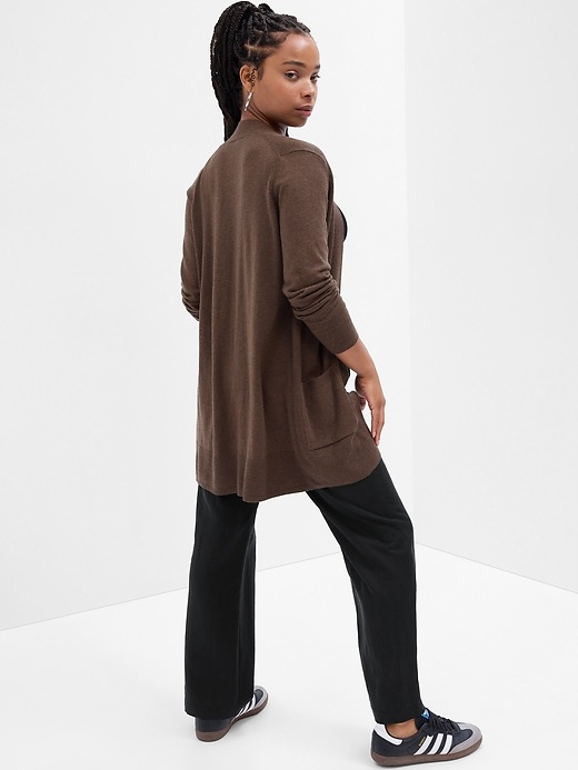 Image number 2 showing, Long Open-Front Cardigan
