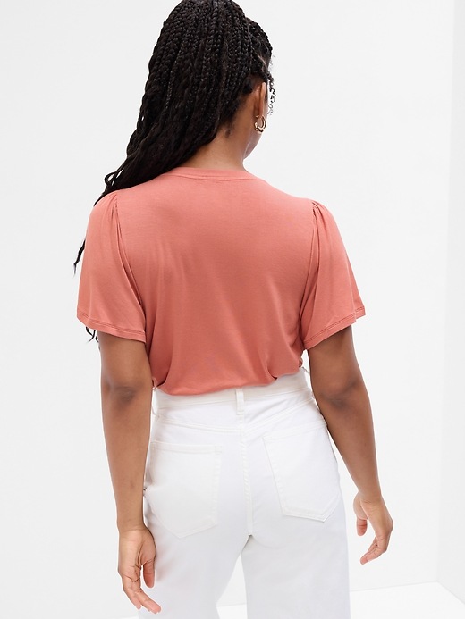 Image number 3 showing, Luxe Flutter Sleeve T-Shirt
