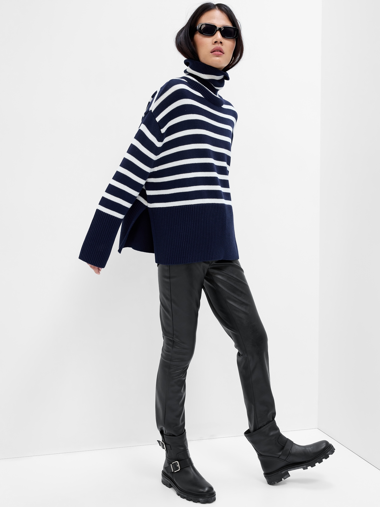 24/7 Split-Hem Turtleneck Sweater