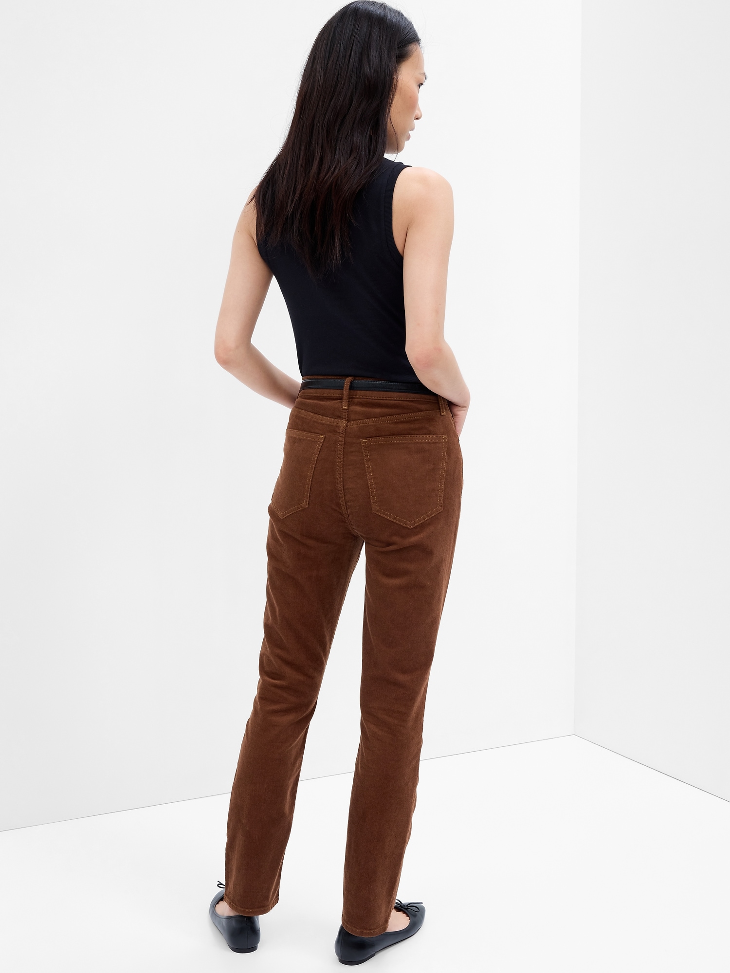 High Rise Vintage Slim Corduroy Pants