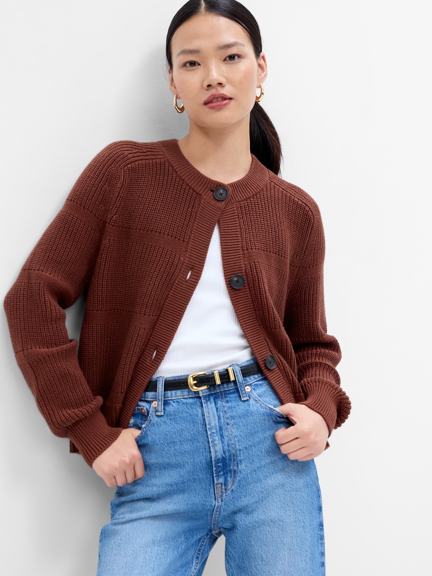 Mixed-Stitch Cardigan
