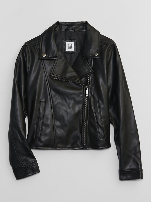 View large product image 1 of 2. Kids Faux-Leather Moto Jacket