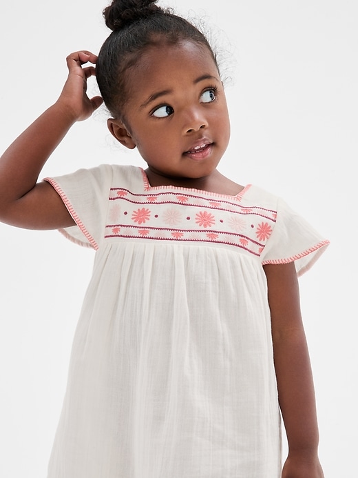View large product image 2 of 2. babyGap Gauze Embroidered Dress