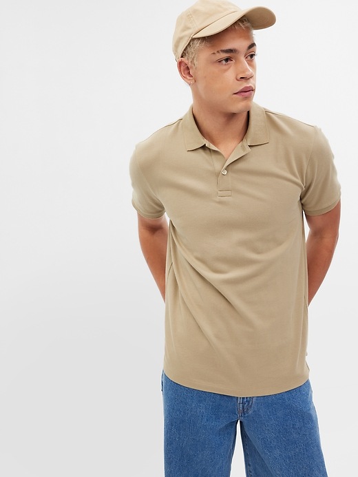 Image number 1 showing, Stretch Pique Polo Shirt
