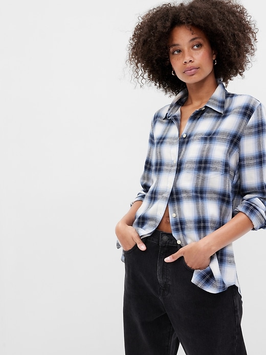 Image number 8 showing, Relaxed Plaid Flannel Easy Shirt