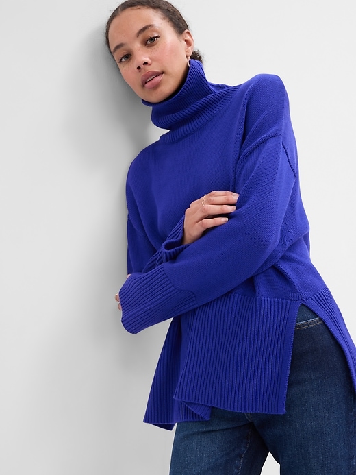 Image number 3 showing, 24/7 Split-Hem Turtleneck Sweater