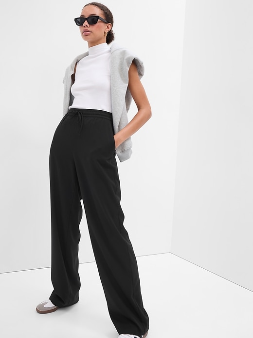 Twill Wide-Leg Trousers