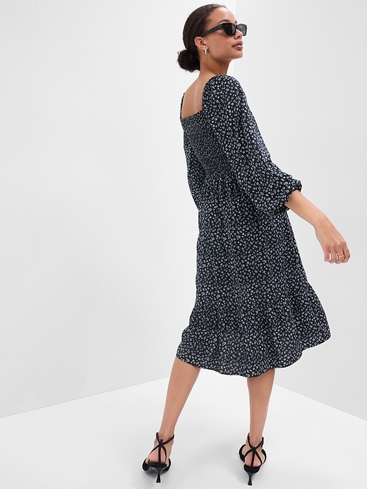 Image number 2 showing, Print Squareneck Midi Dress