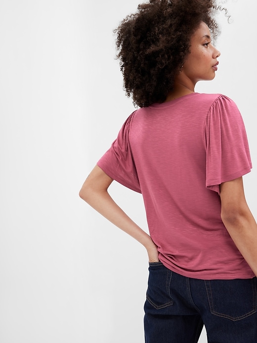 Image number 2 showing, Luxe Flutter Sleeve T-Shirt