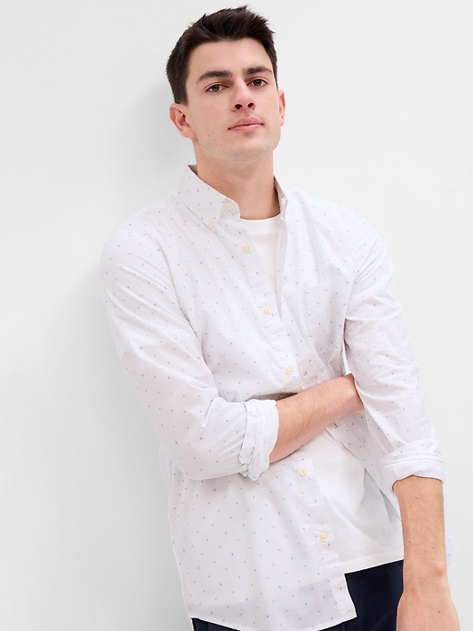 View large product image 1 of 1. Stretch Poplin Shirt in Slim Fit