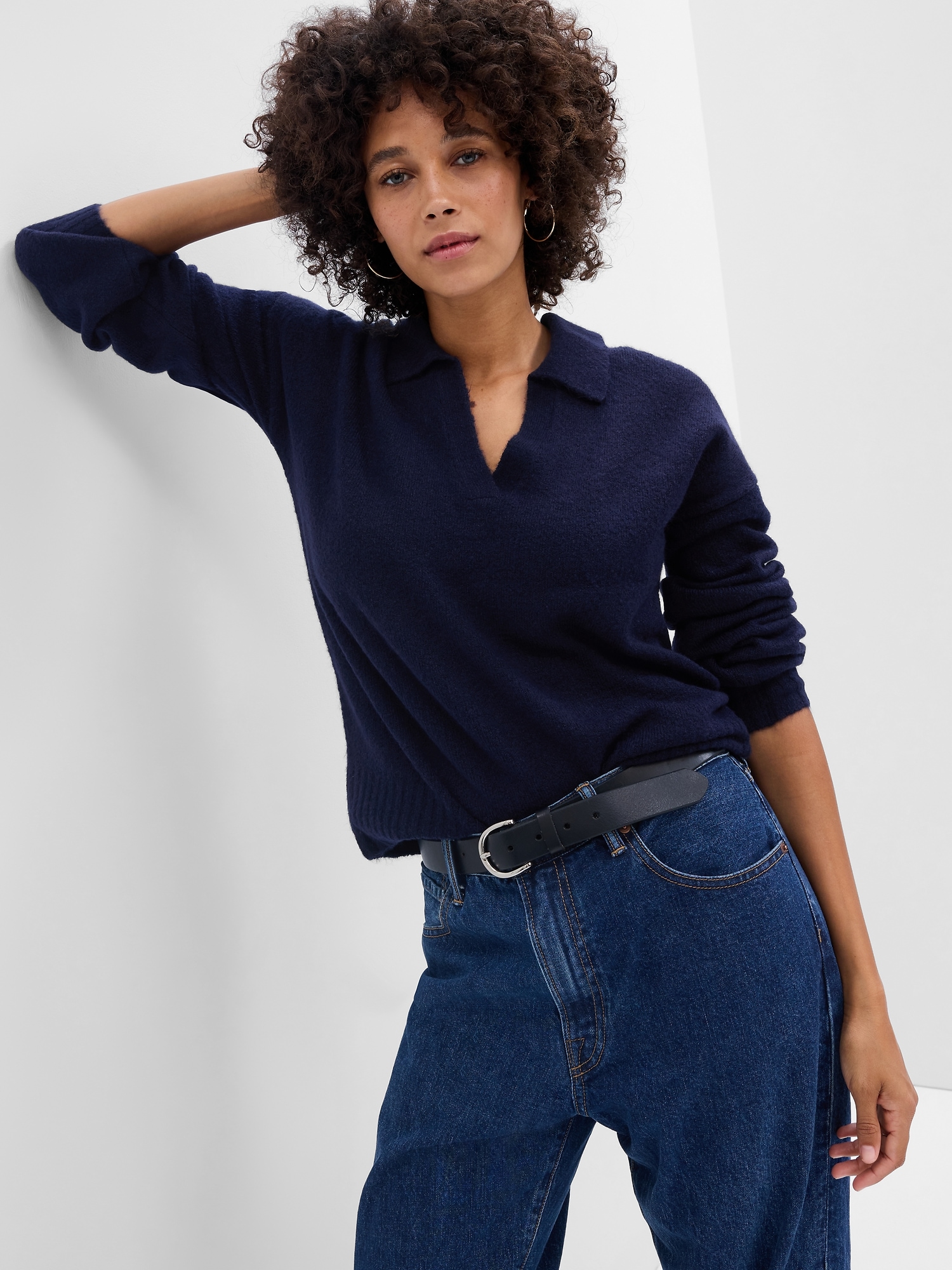 Relaxed Forever Cozy Collared Sweater