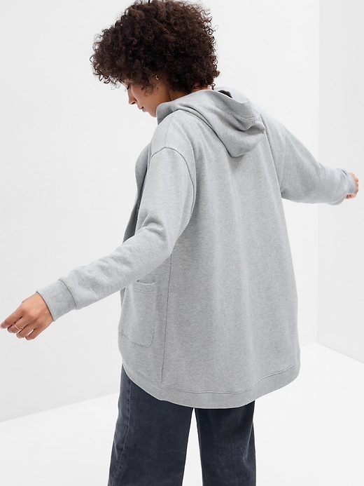 Image number 2 showing, Relaxed Open-Front Fleece Hoodie