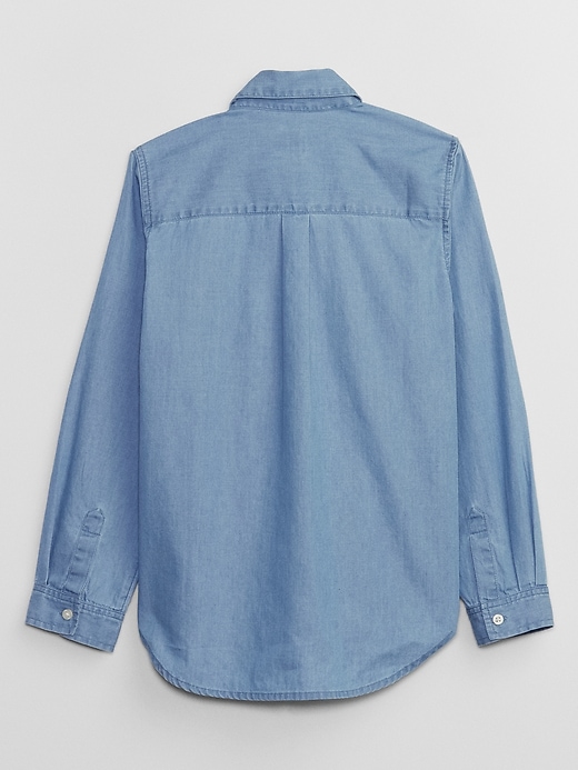 View large product image 2 of 2. Kids Chambray Tie-Front Shirt