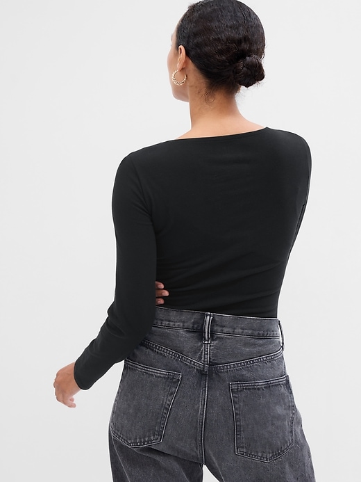 Image number 3 showing, Fitted Squareneck Bodysuit