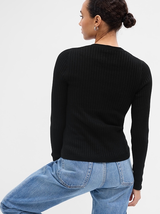 Image number 3 showing, Ribbed V-Neck Cardigan