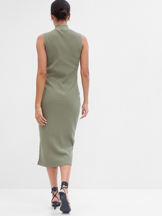 Image number 2 showing, Ribbed Mockneck Midi Dress