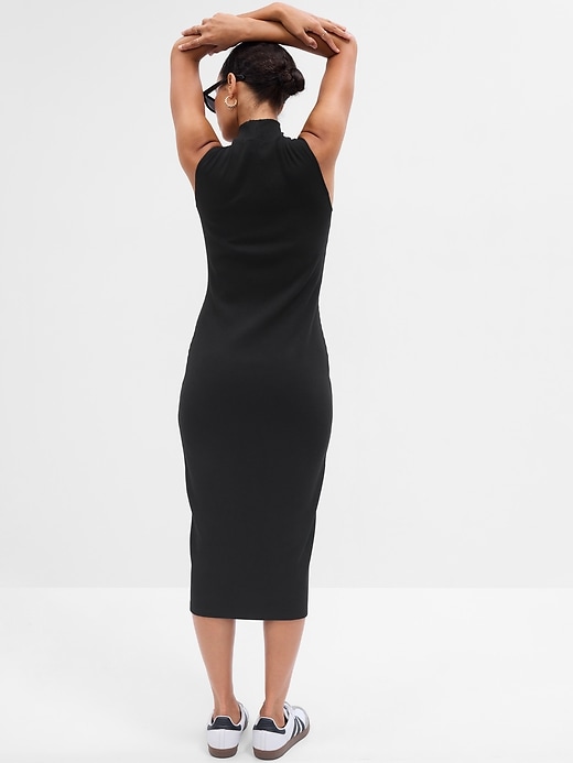 Image number 2 showing, Ribbed Mockneck Midi Dress