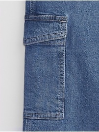 View large product image 3 of 3. Kids High Rise Cargo Jeans with Washwell