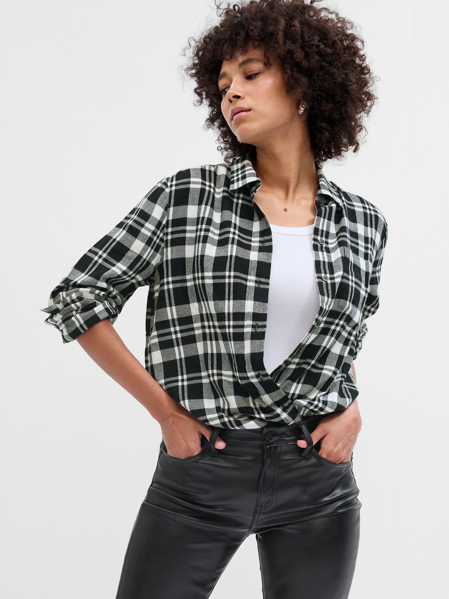 Relaxed Plaid Flannel Easy Shirt