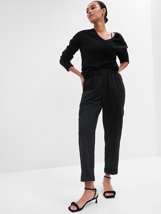 Image number 1 showing, Twill Pull-On Cargo Pants with Washwell