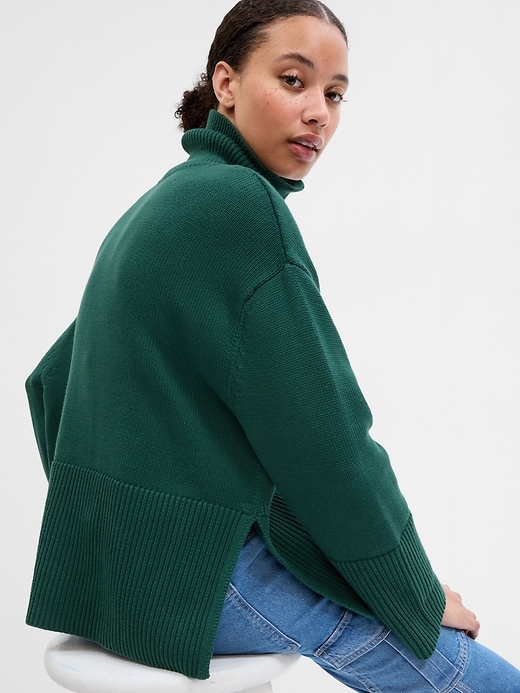 Image number 3 showing, 24/7 Split-Hem Turtleneck Sweater