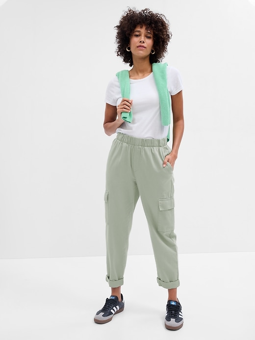 Image number 1 showing, Twill Pull-On Cargo Pants with Washwell