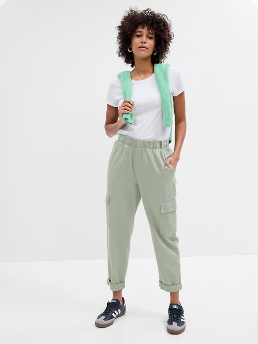 Image number 1 showing, Twill Pull-On Cargo Pants