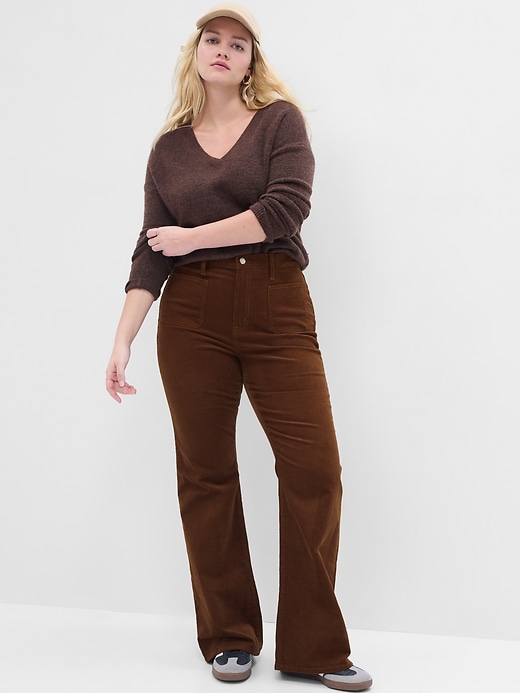 Image number 3 showing, High Rise '70s Flare Corduroy Pants with Washwell