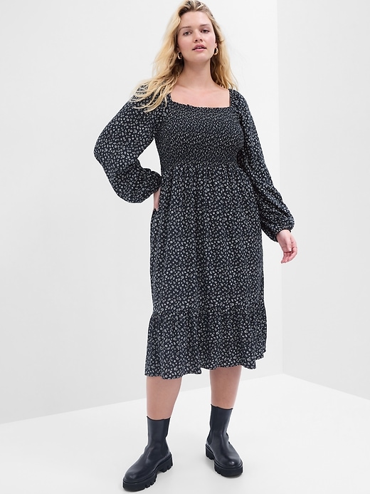 Image number 3 showing, Print Squareneck Midi Dress