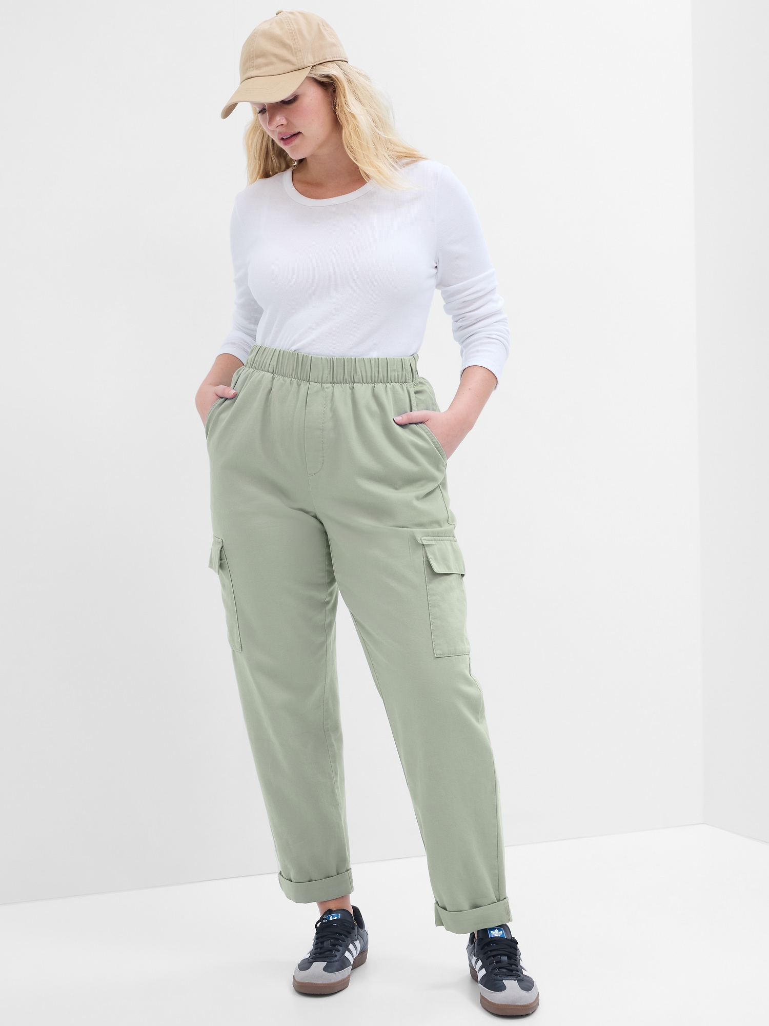 Twill Pull-On Cargo Pants