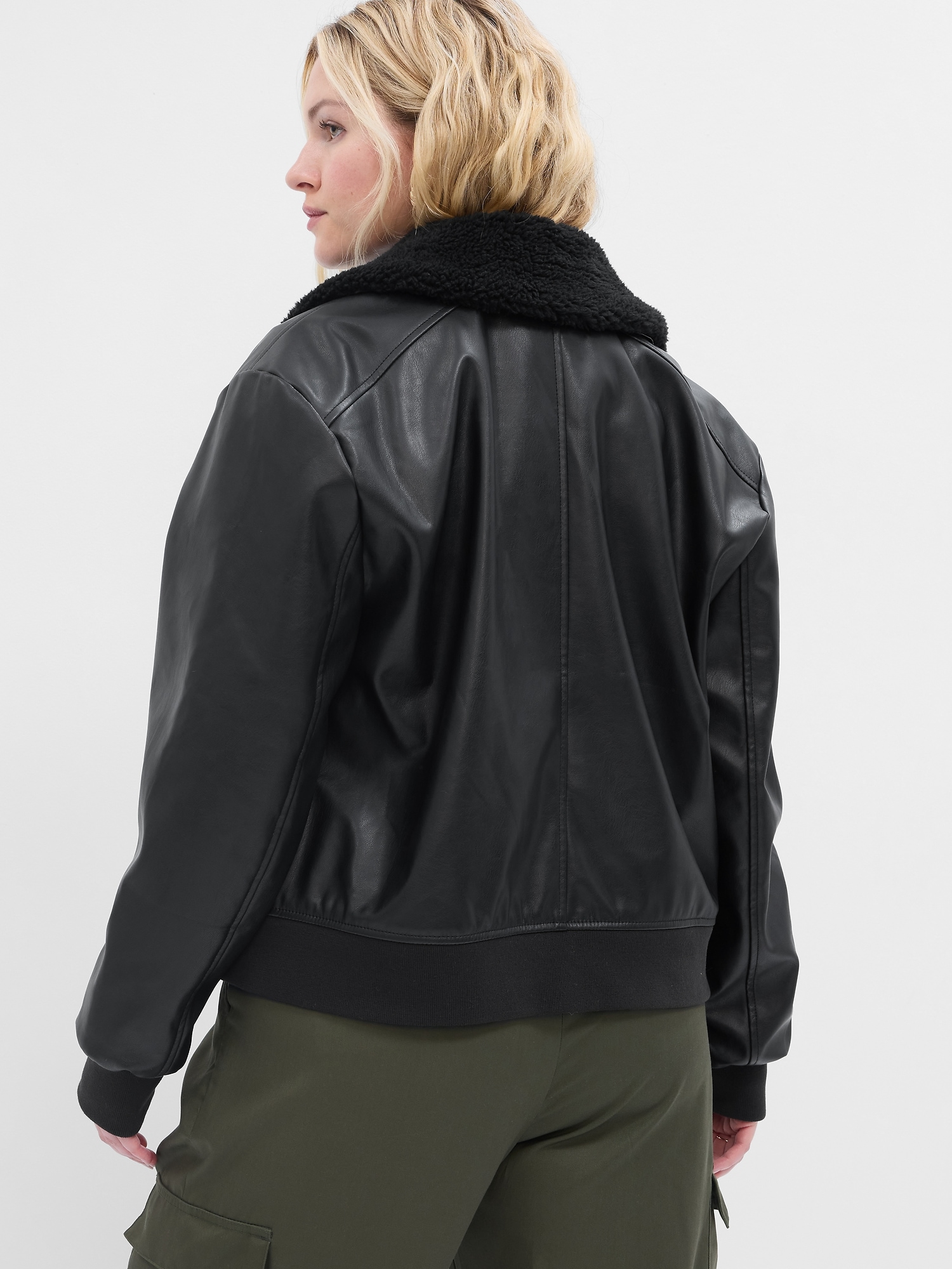 FauxLeather Bomber Jacket Gap Factory