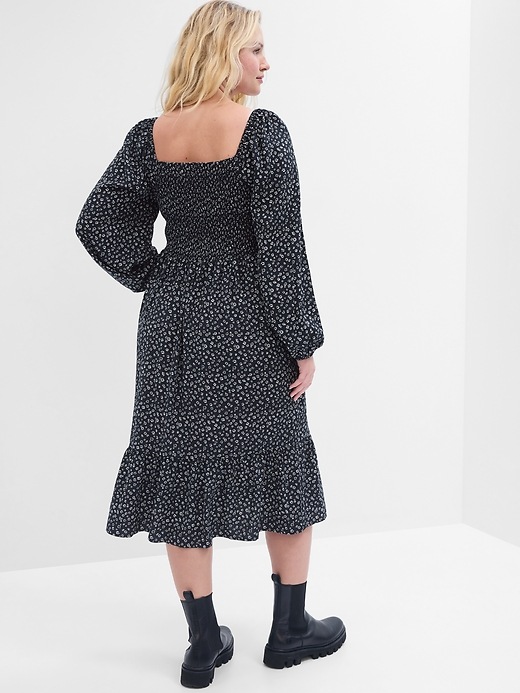 Image number 4 showing, Print Squareneck Midi Dress