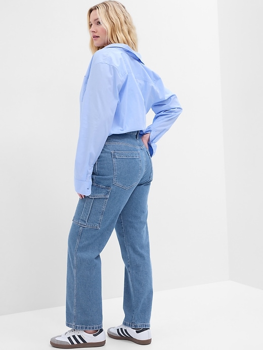 Image number 4 showing, Mid Rise '90s Loose Cargo Jeans with Washwell
