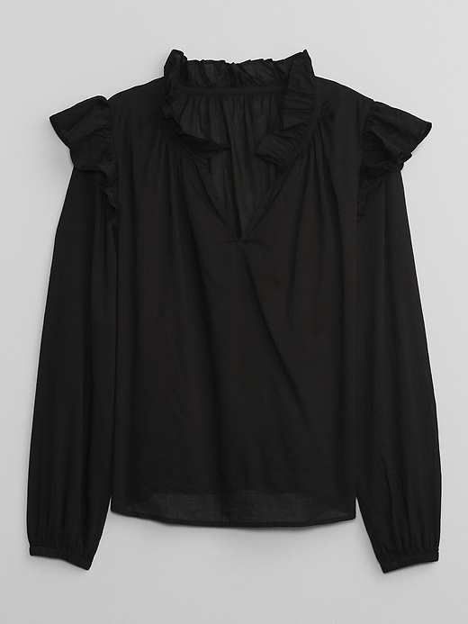Image number 3 showing, Relaxed Splitneck Ruffle Top