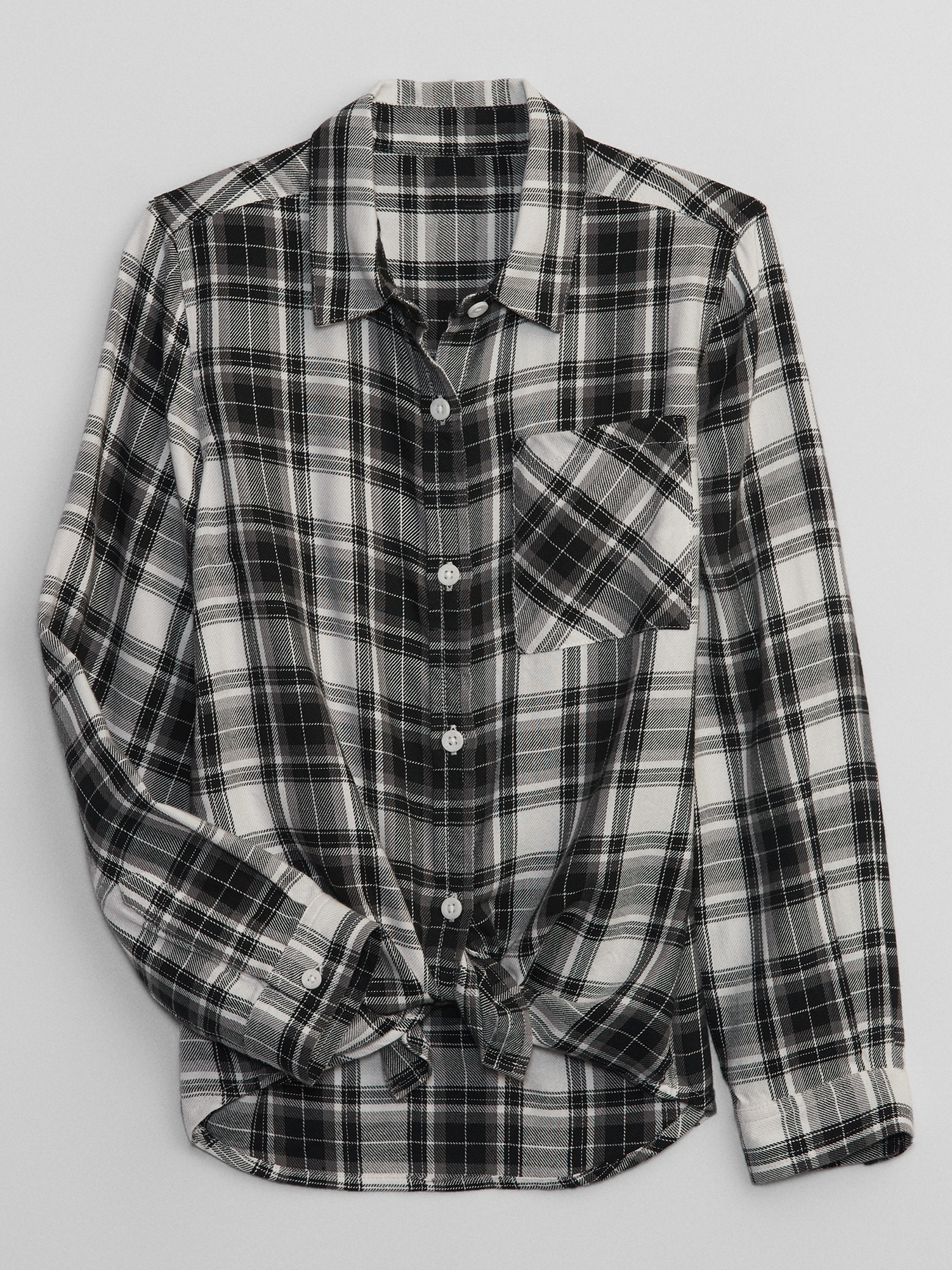 Kids Flannel Tie-Front Shirt