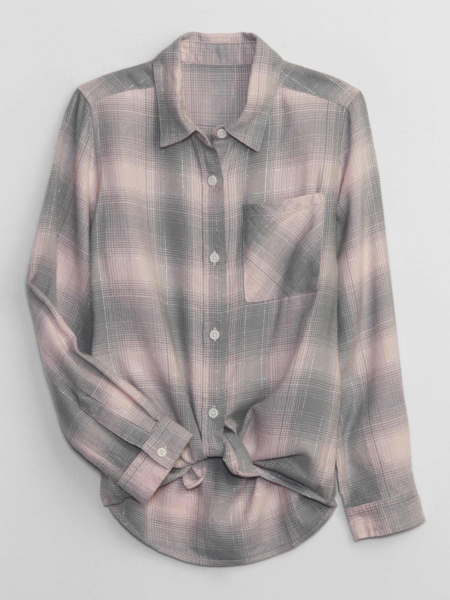 Kids Flannel Tie-Front Shirt