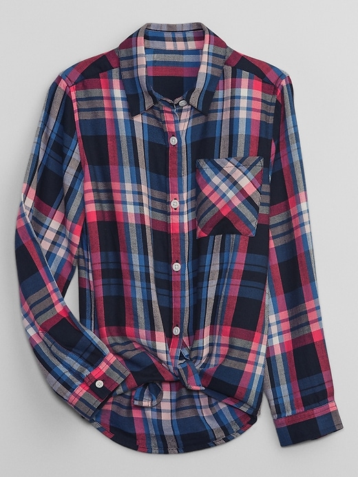 Image number 3 showing, Kids Flannel Tie-Front Shirt