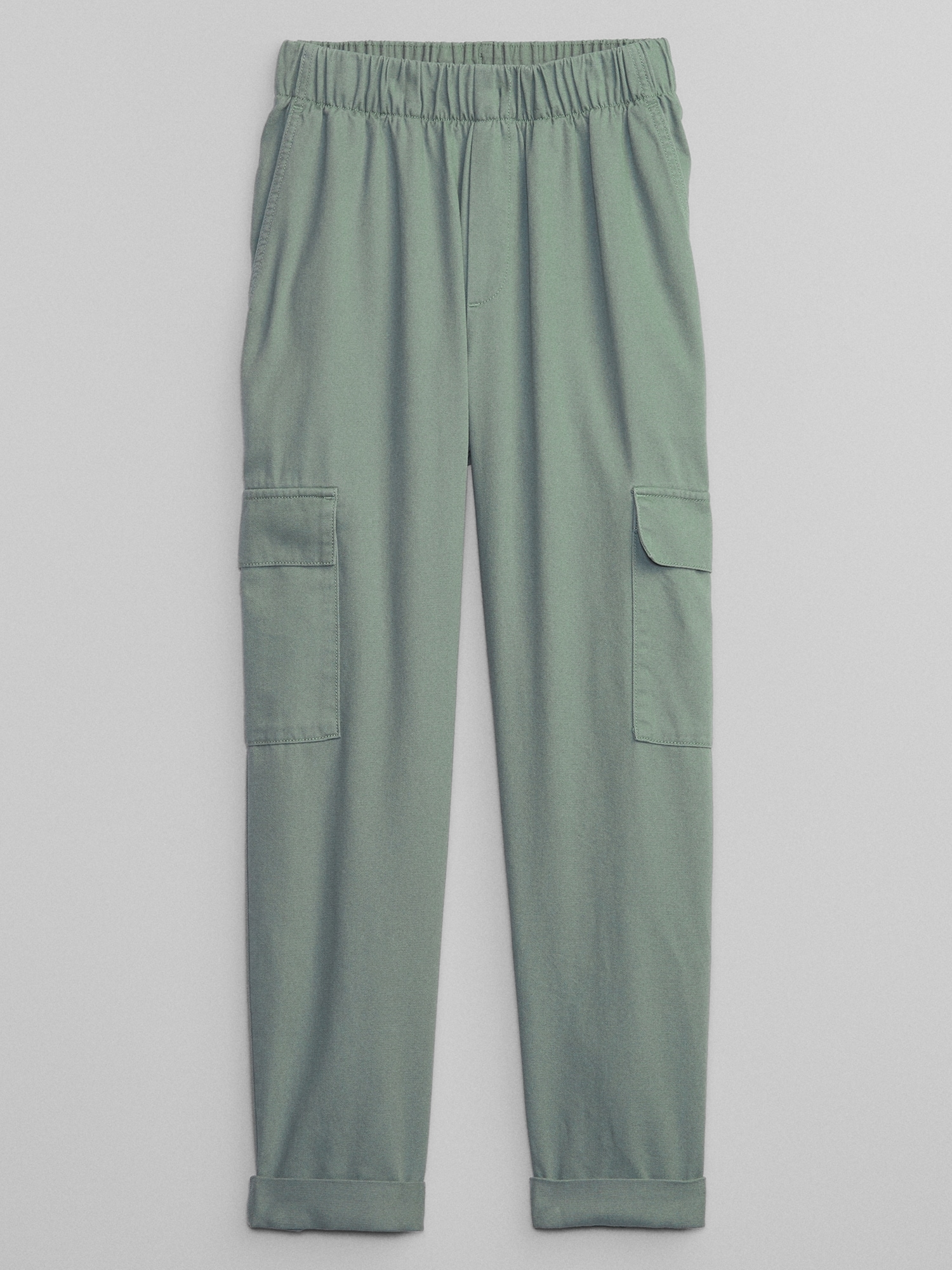 Women's Light Green Solid Cotton Cargo