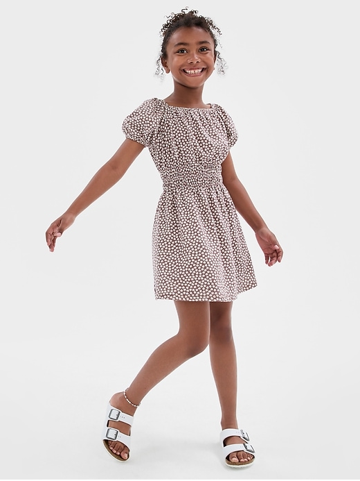 View large product image 2 of 2. Kids Smocked Puff Sleeve Dress