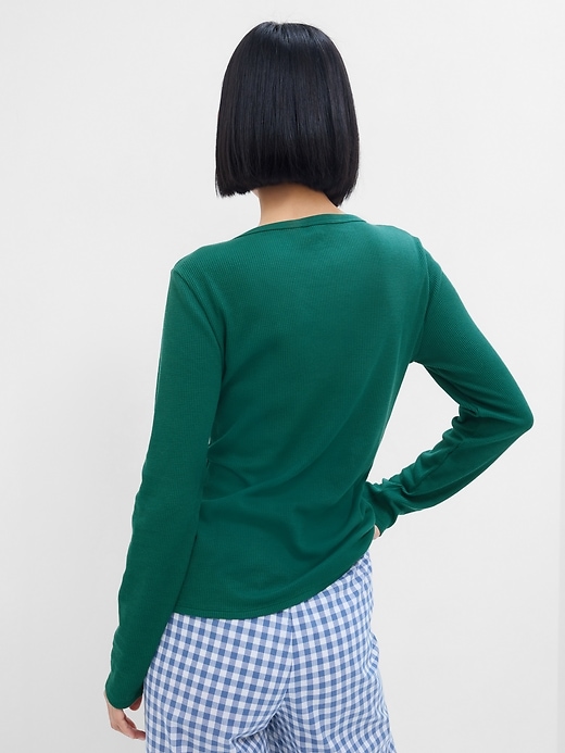 Image number 7 showing, Fitted Waffle-Knit PJ T-Shirt