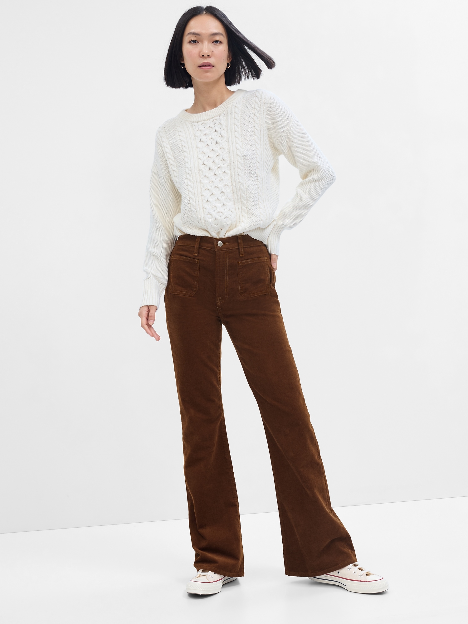 High Rise '70s Flare Corduroy Pants with Washwell