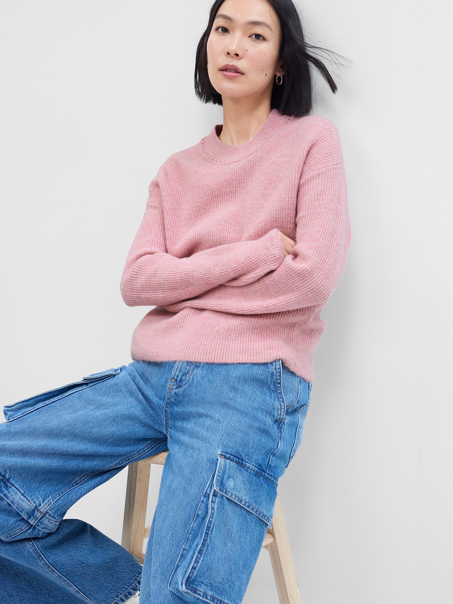 Forever Cozy Relaxed Ribbed Crewneck Sweater