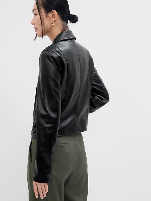 Image number 2 showing, Vegan-Leather Moto Jacket