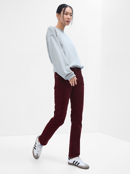 Image number 1 showing, Mid Rise Classic Straight Corduroy Pants