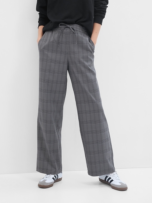 Image number 1 showing, Mid Rise Easy Wide-Leg Twill Pants