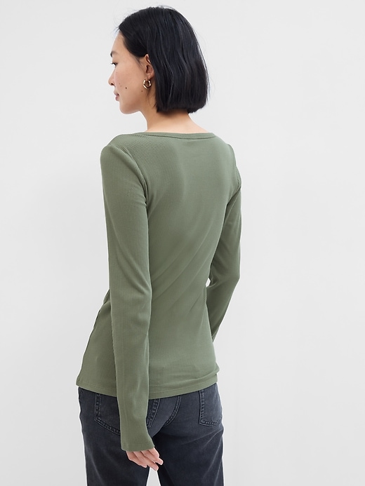 Image number 6 showing, Ribbed Henley T-Shirt