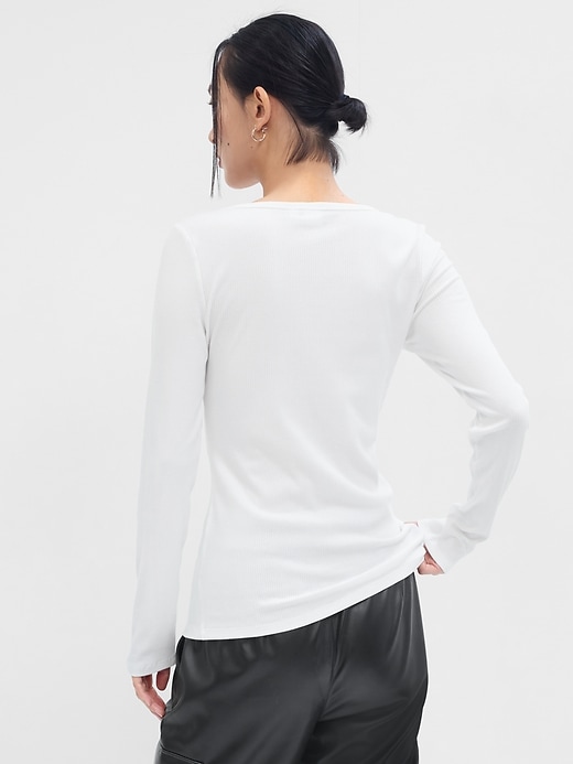 Image number 2 showing, Ribbed Henley T-Shirt