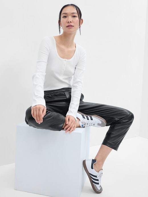 Image number 1 showing, Ribbed Henley T-Shirt