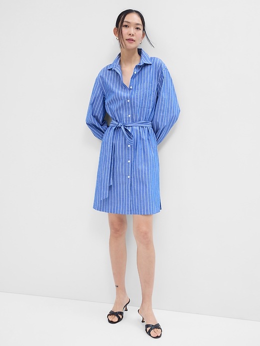 Image number 1 showing, Poplin Mini Shirtdress